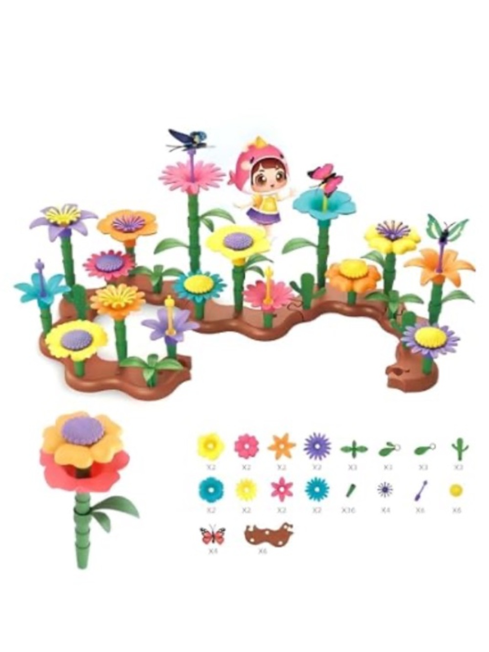 NEW🌈 Kids Flower Garden Flower Building Toy DIY Activities gifts